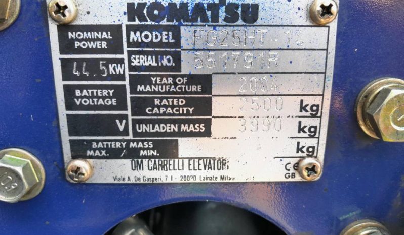 Komatsu FG 25 HT-14  Freelift – Sideshift – Triplex – LPG full