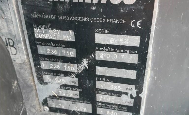 Manitou MLT 627 T MU verreiker NL kenteken vol