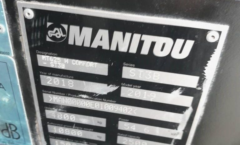 Manitou MT 625 H Comfort verreiker compact met vorken vol