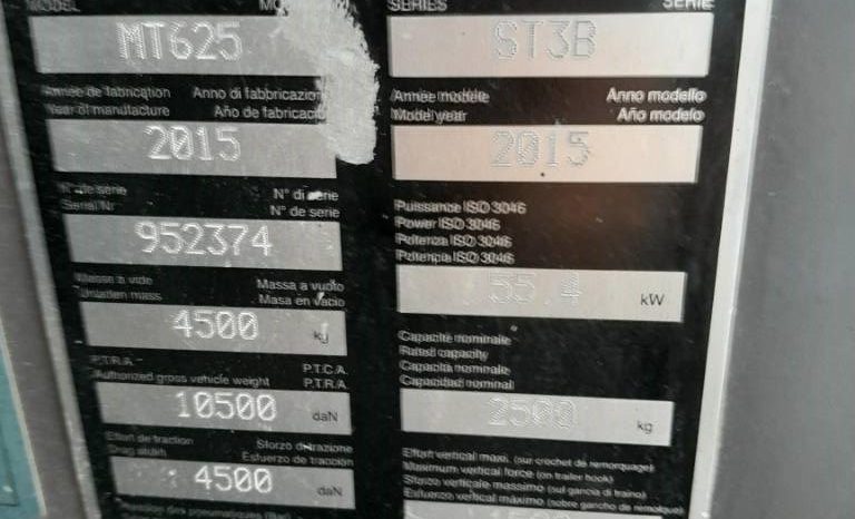 Manitou MT 625 Verreiker Vorken Zeer net vol