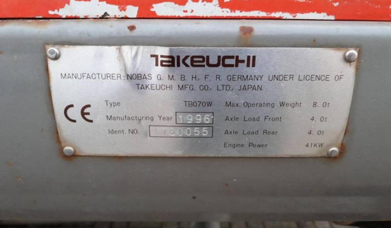 Takeuchi TB070 mobiele kraan graafmachine NL kenteken vol