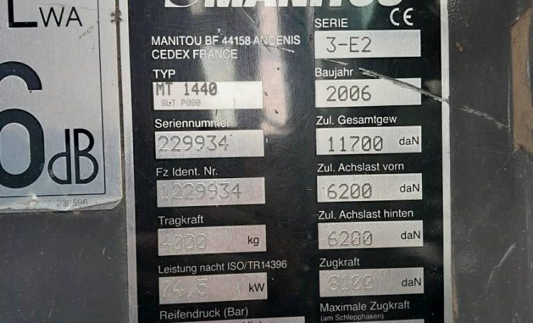 Manitou MT 1440 SL T | Verreiker met vorken vol